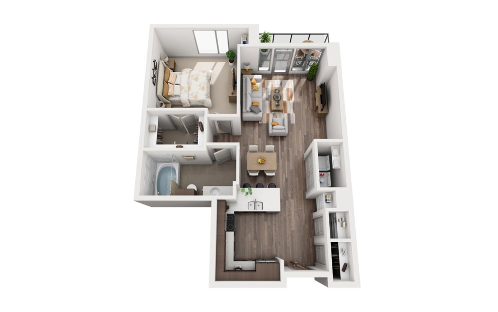 1I - 1 bedroom floorplan layout with 1 bath and 764 to 838 square feet. 1I - 1 bedroom floorplan layout with 1 bath and 764 to 838 square feet.