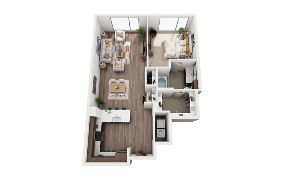 1J - 1 bedroom floorplan layout with 1 bath and 829 square feet. 1J - 1 bedroom floorplan layout with 1 bath and 829 square feet.