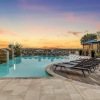 Pool overlooking Lady Bird Lake and a sunset at Northshore 