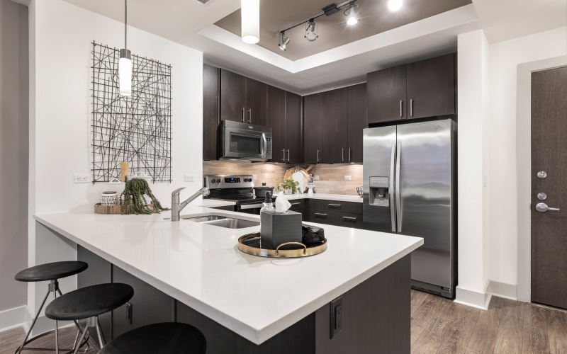 spacious kitchen with quartz countertops 